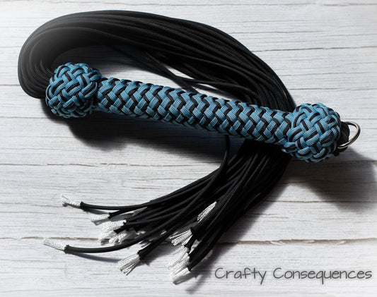 Colour Accented Loaded Paracord Flogger | Handcrafted Impact Toy