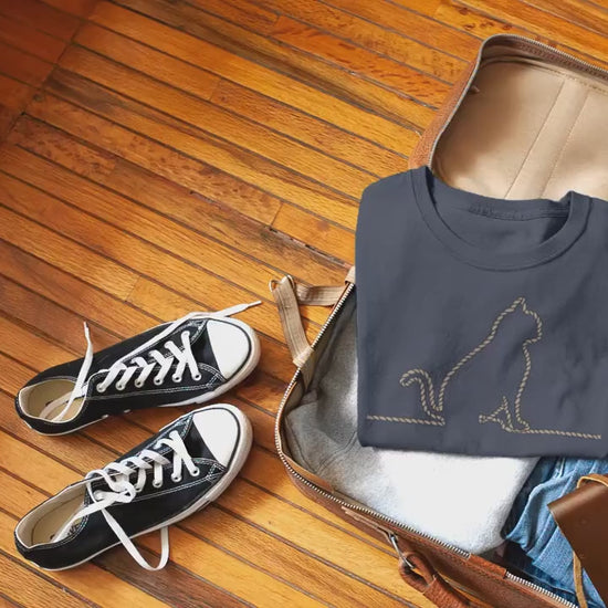 Jute Subtle Rope Kitten Premium Unisex Crewneck T-shirt
