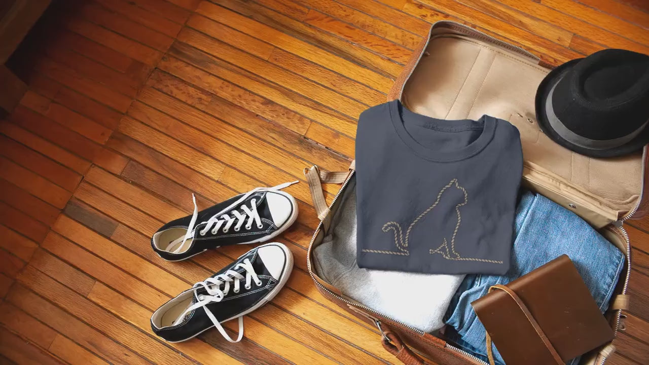 Jute Subtle Rope Kitten Premium Unisex Crewneck T-shirt