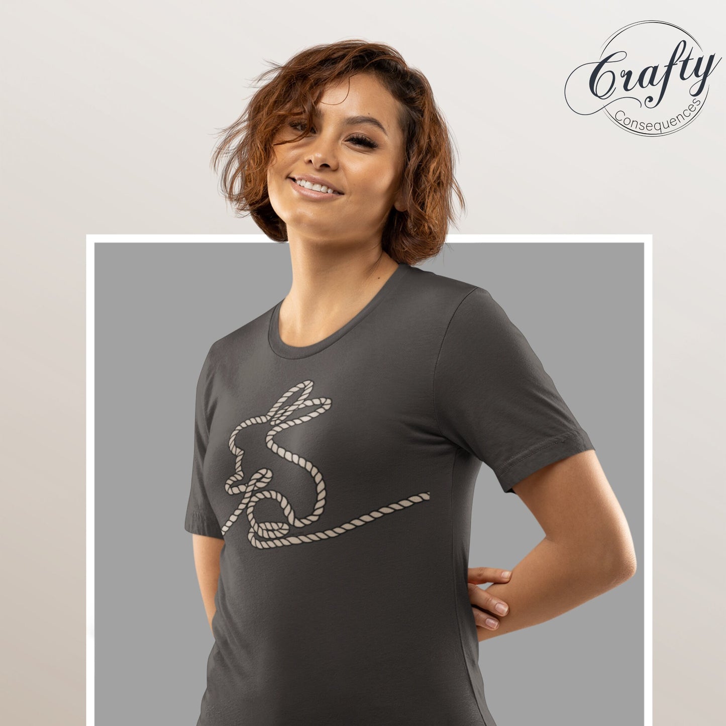 Jute Subtle Rope Bunny Premium Unisex Crewneck T-shirt