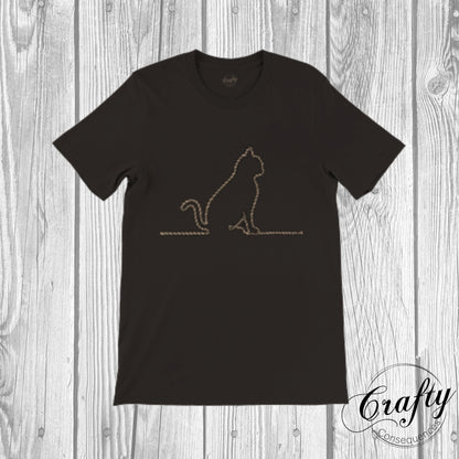 Jute Subtle Rope Kitten Premium Unisex Crewneck T-shirt