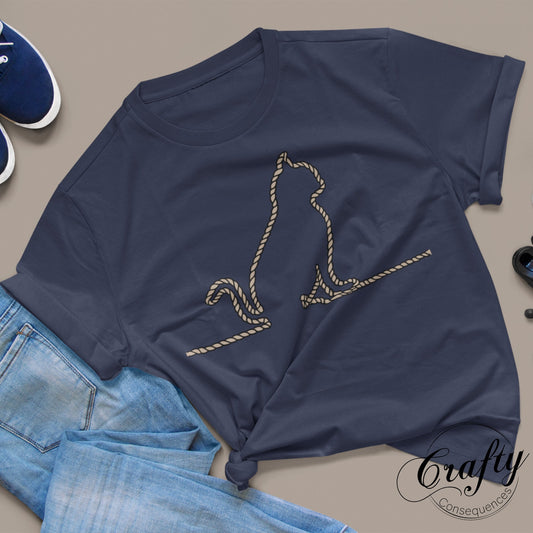 Jute Subtle Rope Kitten Premium Unisex Crewneck T-shirt