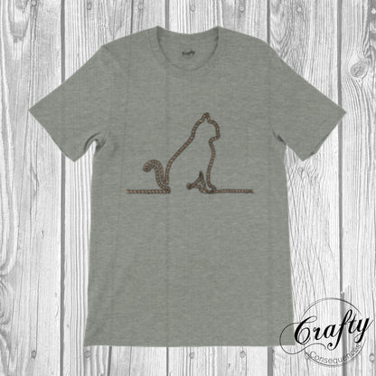 Jute Subtle Rope Kitten Premium Unisex Crewneck T-shirt