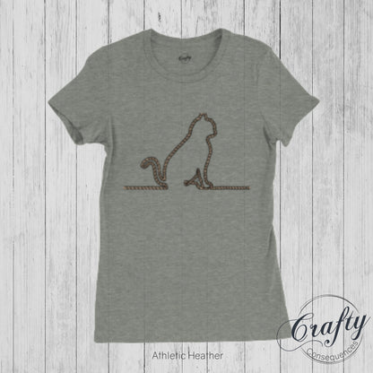 Jute Rope Kitten Premium Womens Crewneck T-shirt