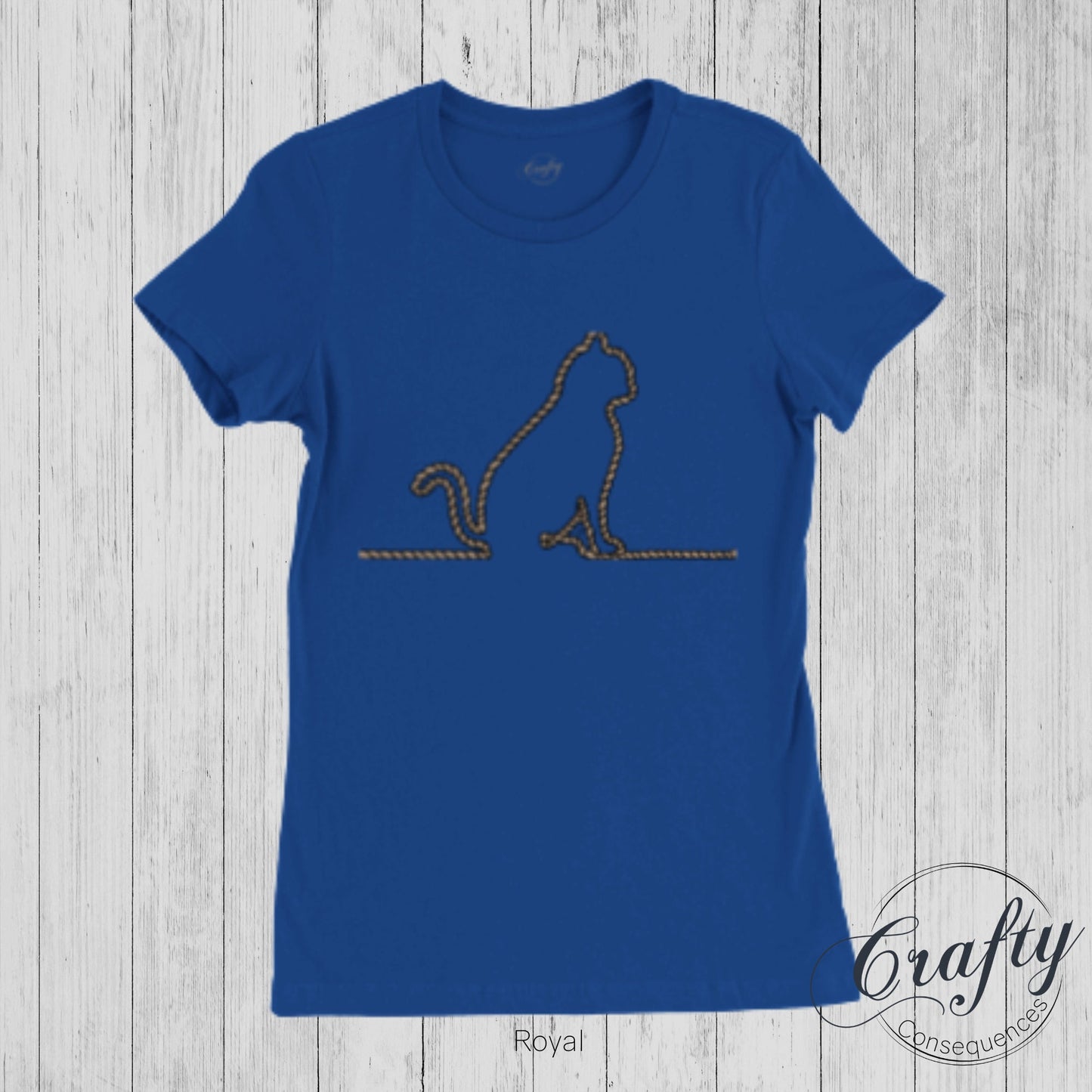 Jute Rope Kitten Premium Womens Crewneck T-shirt
