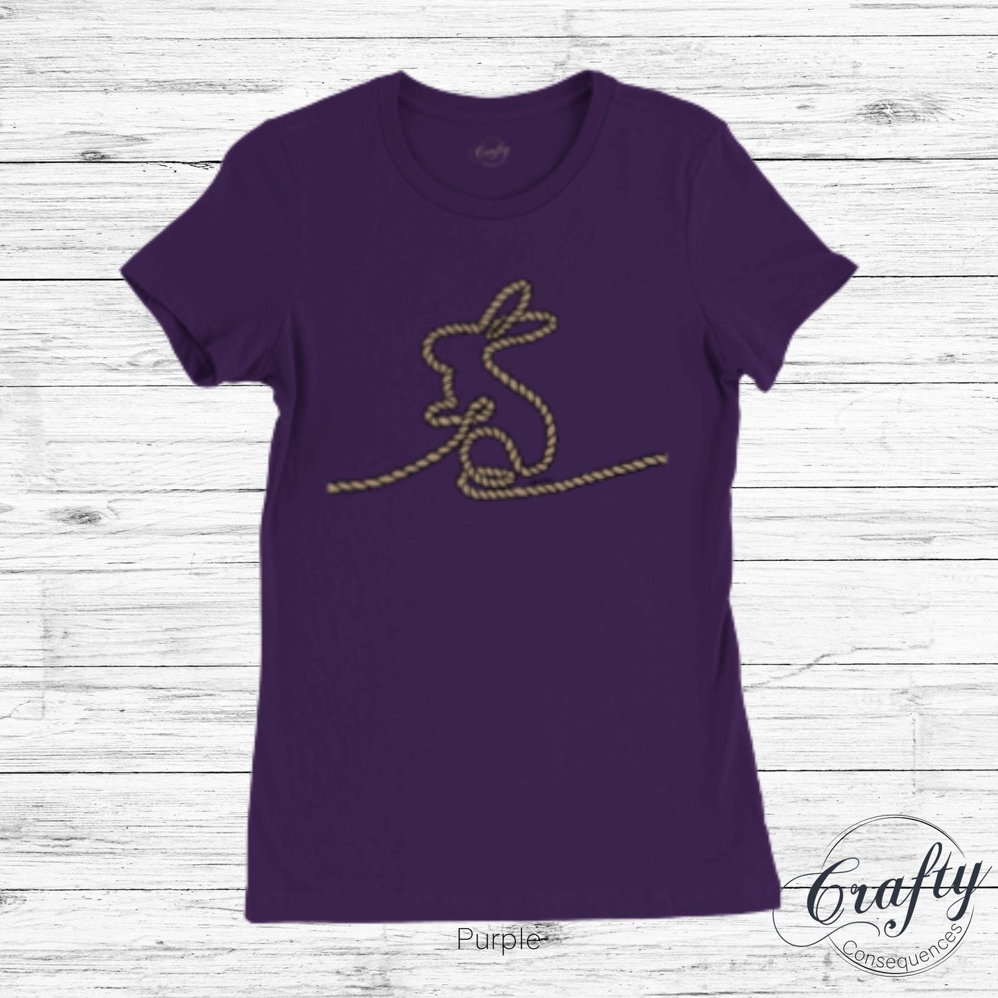 Jute Subtle Rope Bunny Premium Womens Crewneck T-shirt