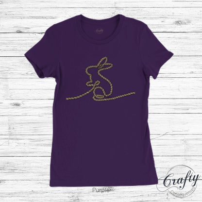 Jute Subtle Rope Bunny Premium Womens Crewneck T-shirt