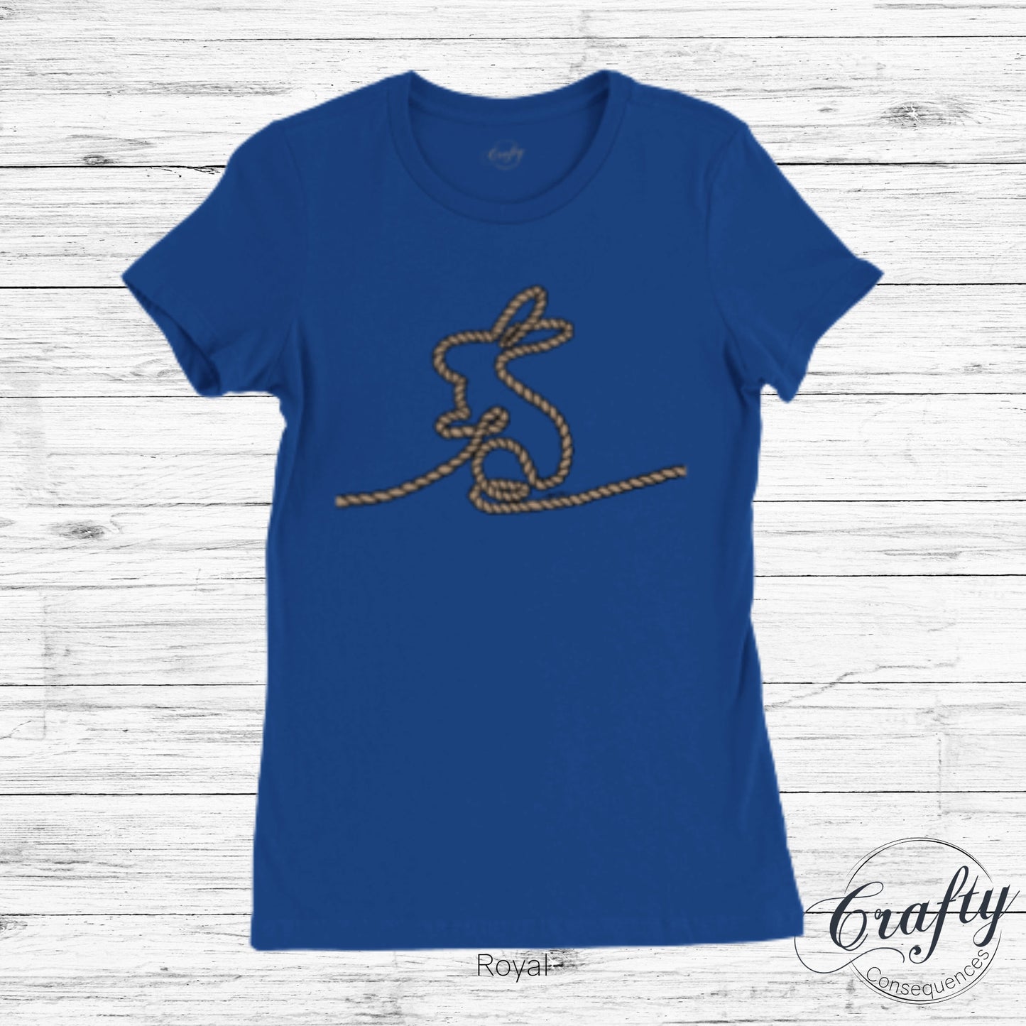Jute Subtle Rope Bunny Premium Womens Crewneck T-shirt