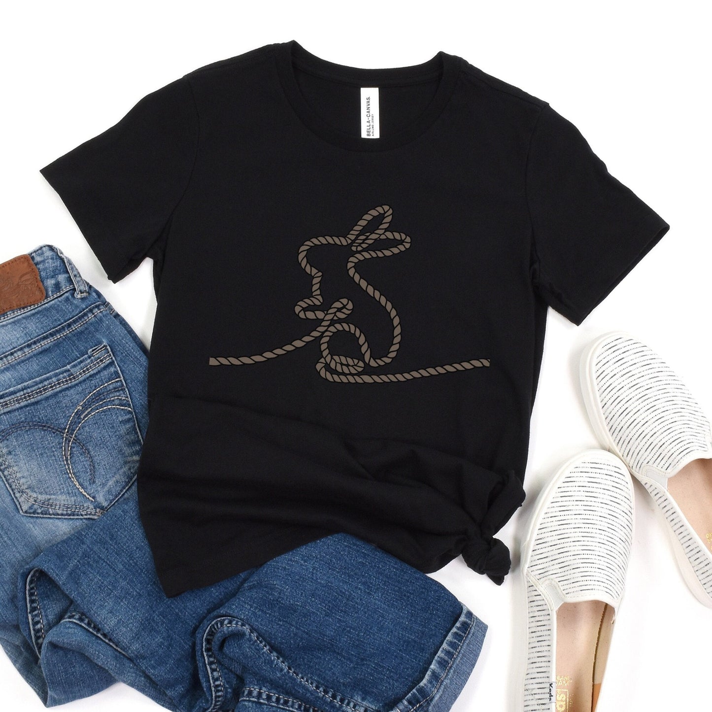 Jute Subtle Rope Bunny Premium Womens Crewneck T-shirt