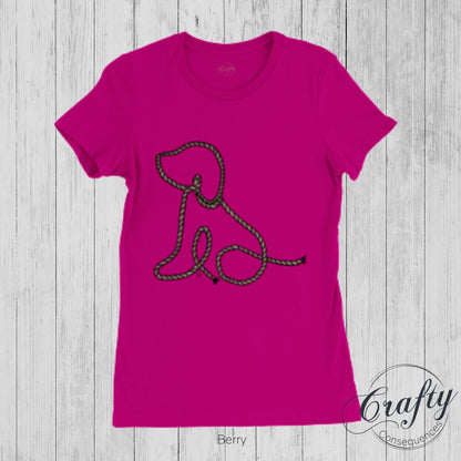 Subtle Rope Puppy Premium Womens Crewneck T-shirt