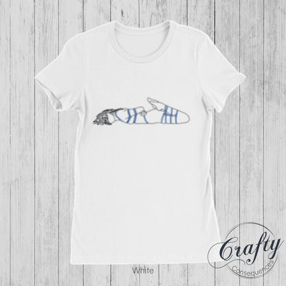 Hog Tie Drawn Premium Womens Crewneck T-shirt