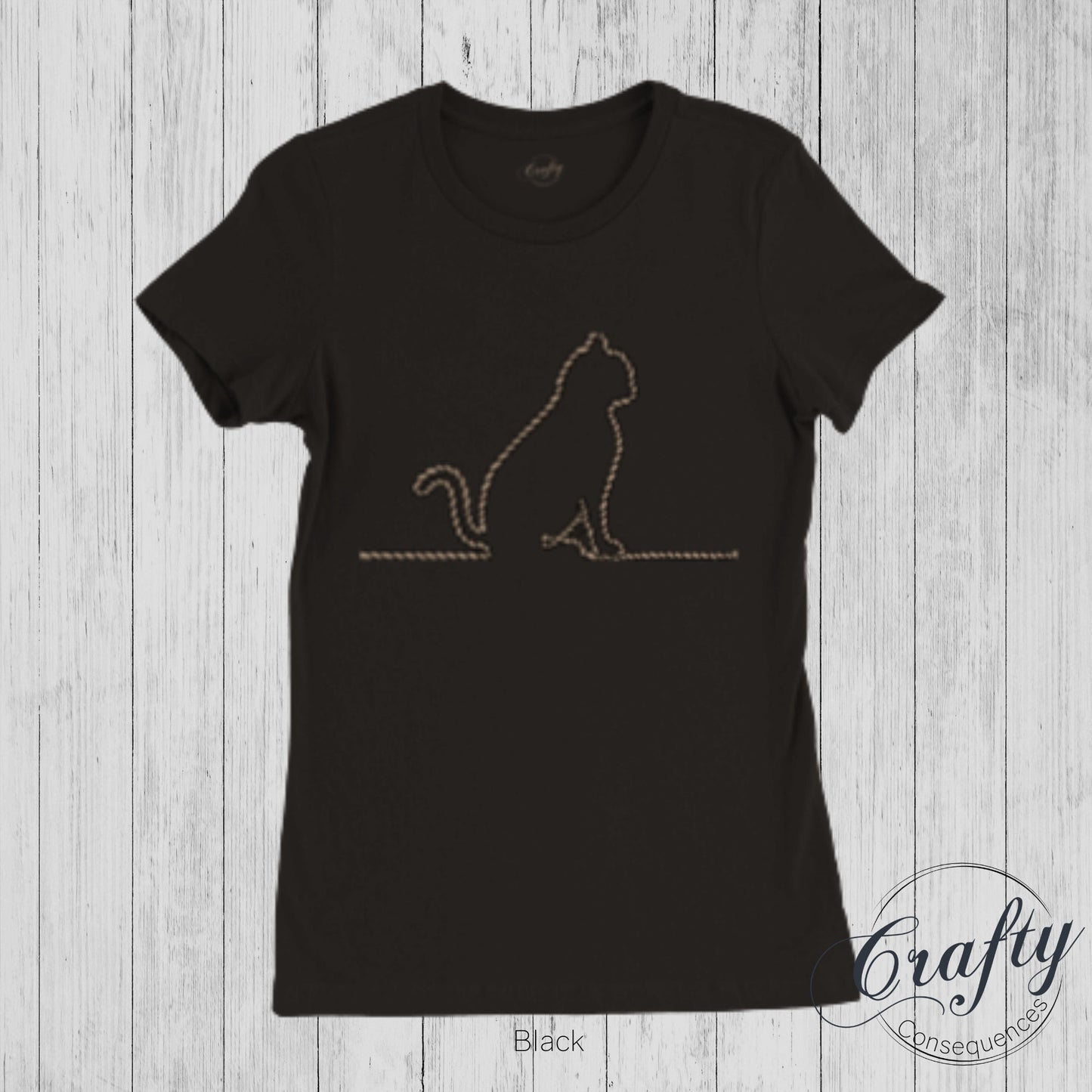 Jute Rope Kitten Premium Womens Crewneck T-shirt