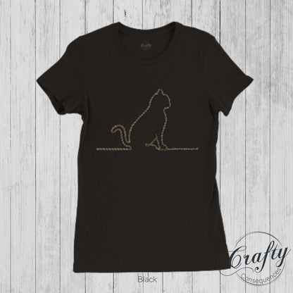 Jute Rope Kitten Premium Womens Crewneck T-shirt