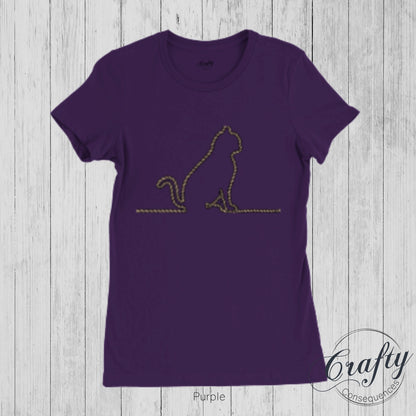 Jute Rope Kitten Premium Womens Crewneck T-shirt