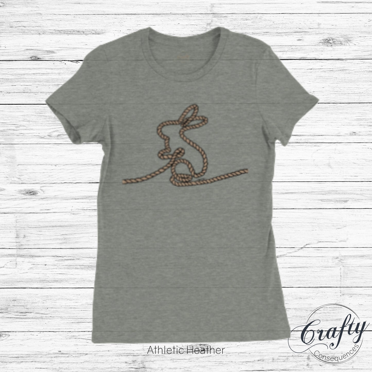 Jute Subtle Rope Bunny Premium Womens Crewneck T-shirt