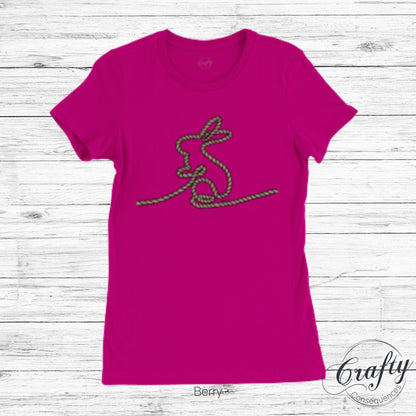 Jute Subtle Rope Bunny Premium Womens Crewneck T-shirt