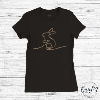 Jute Subtle Rope Bunny Premium Womens Crewneck T-shirt