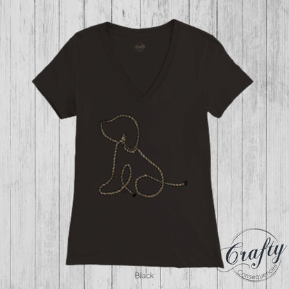 Subtle Rope Puppy Premium Womens V-Neck T-shirt