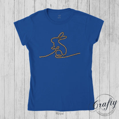 Jute Subtle Rope Bunny Women's Classic Crew Neck