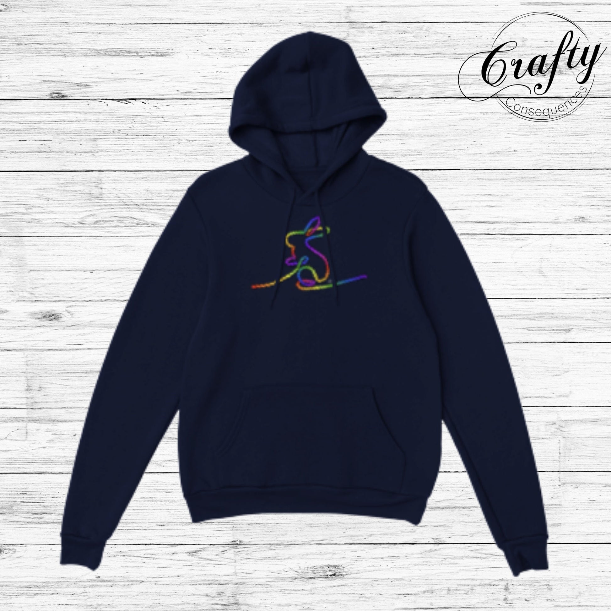 Rainbow Subtle Rope Bunny Classic Unisex Pullover Hoodie