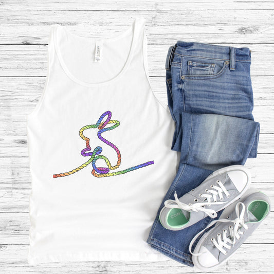 Rainbow Subtle Rope Bunny Premium Unisex Tank Top