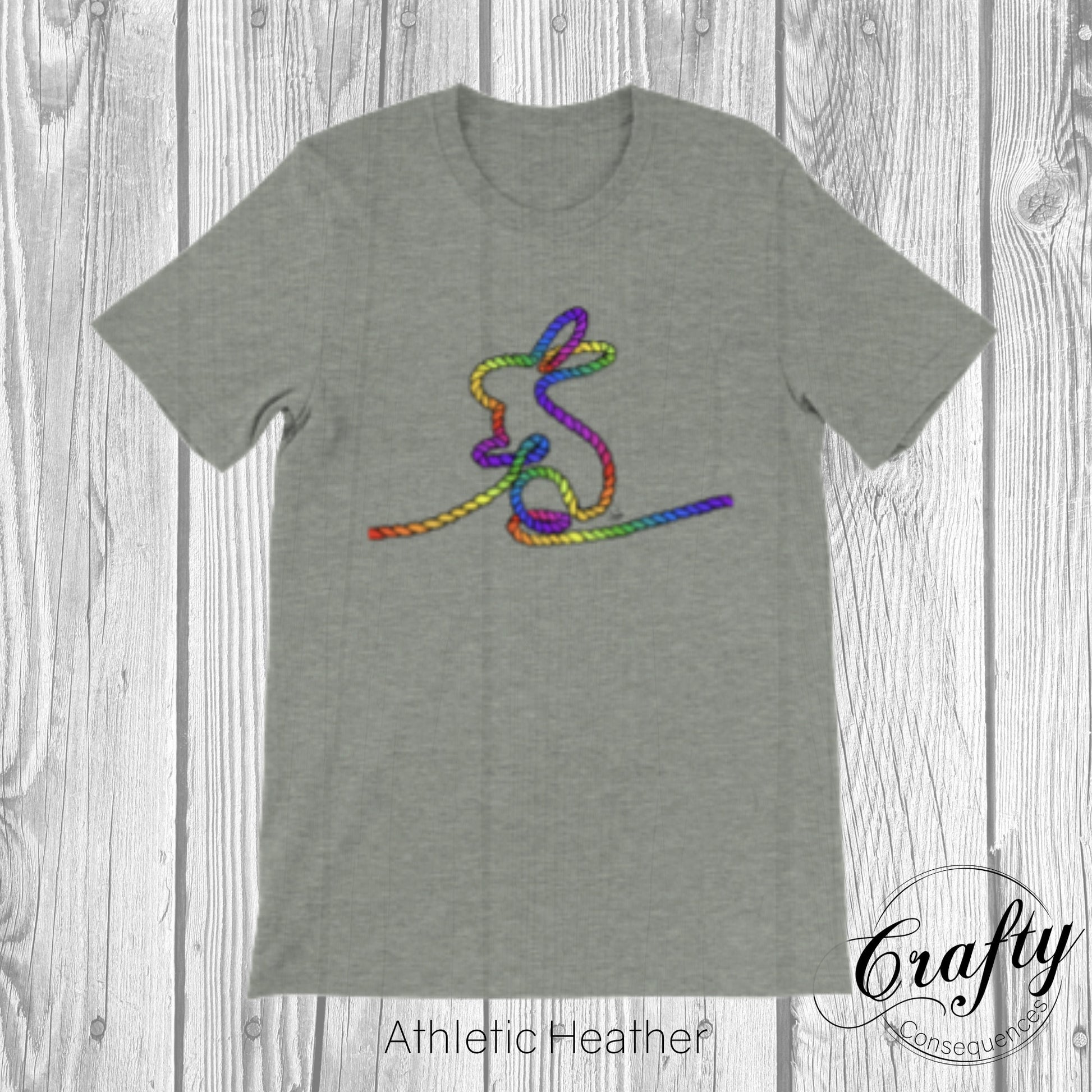 Rainbow Subtle Rope Bunny Premium Unisex Crewneck T-shirt
