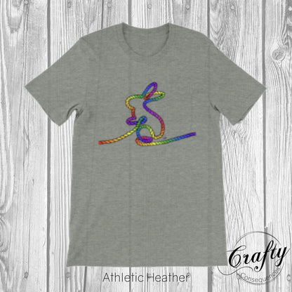 Rainbow Subtle Rope Bunny Premium Unisex Crewneck T-shirt