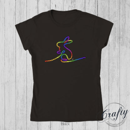 Rainbow Subtle Rope Bunny Classic Womens Crewneck T-shirt