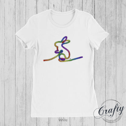 Rainbow Subtle Rope Bunny Premium Womens Crewneck T-shirt