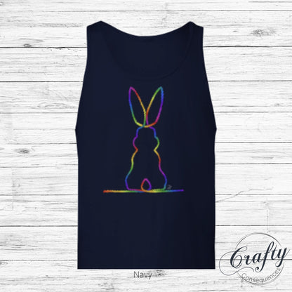 Rainbow Subtle Bunny v2 Premium Unisex Tank Top