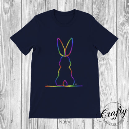 Rainbow Subtle Bunny v2 Premium Unisex Crewneck T-shirt