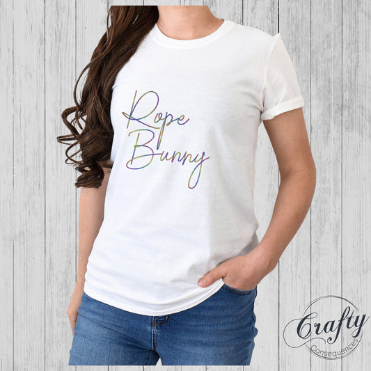 Rainbow Rope Bunny Classic Womens Crewneck T-shirt