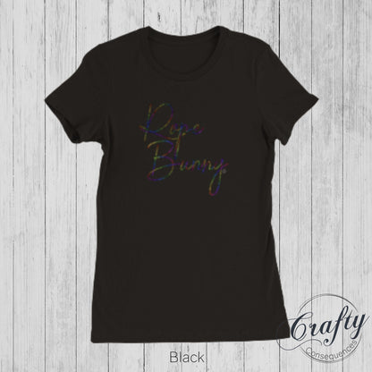 Rainbow Rope Bunny Premium Womens Crewneck T-shirt