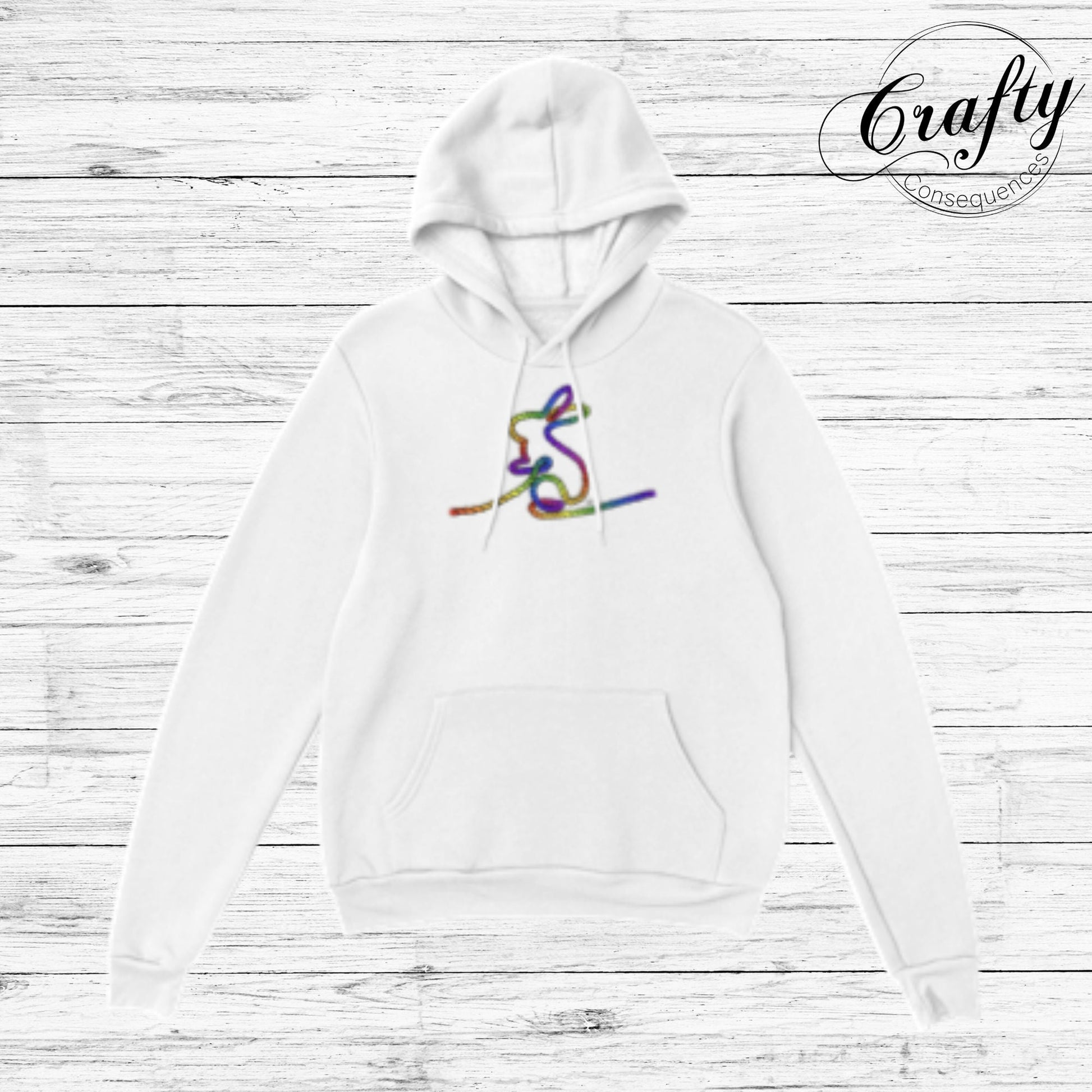 Rainbow Subtle Rope Bunny Classic Unisex Pullover Hoodie