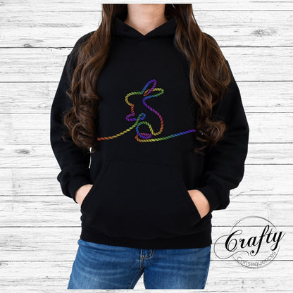Rainbow Subtle Rope Bunny Classic Unisex Pullover Hoodie