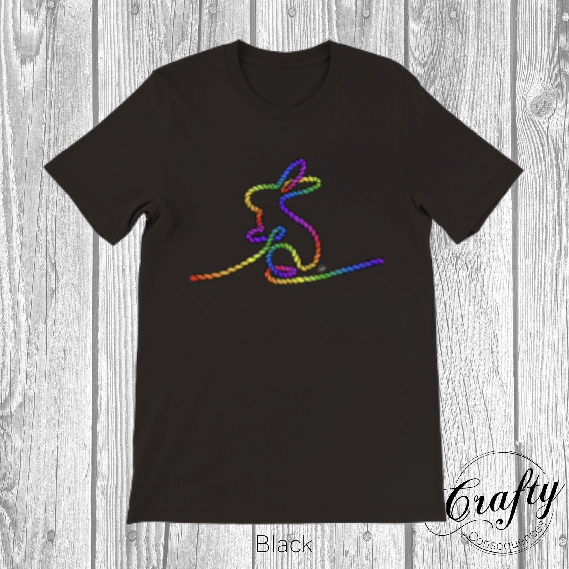 Rainbow Subtle Rope Bunny Premium Unisex Crewneck T-shirt