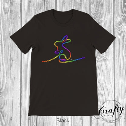 Rainbow Subtle Rope Bunny Premium Unisex Crewneck T-shirt
