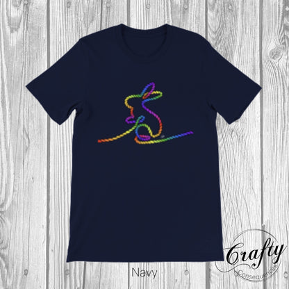 Rainbow Subtle Rope Bunny Premium Unisex Crewneck T-shirt