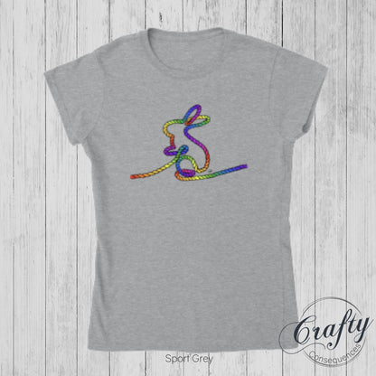 Rainbow Subtle Rope Bunny Classic Womens Crewneck T-shirt