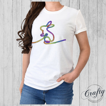 Rainbow Subtle Rope Bunny Classic Womens Crewneck T-shirt