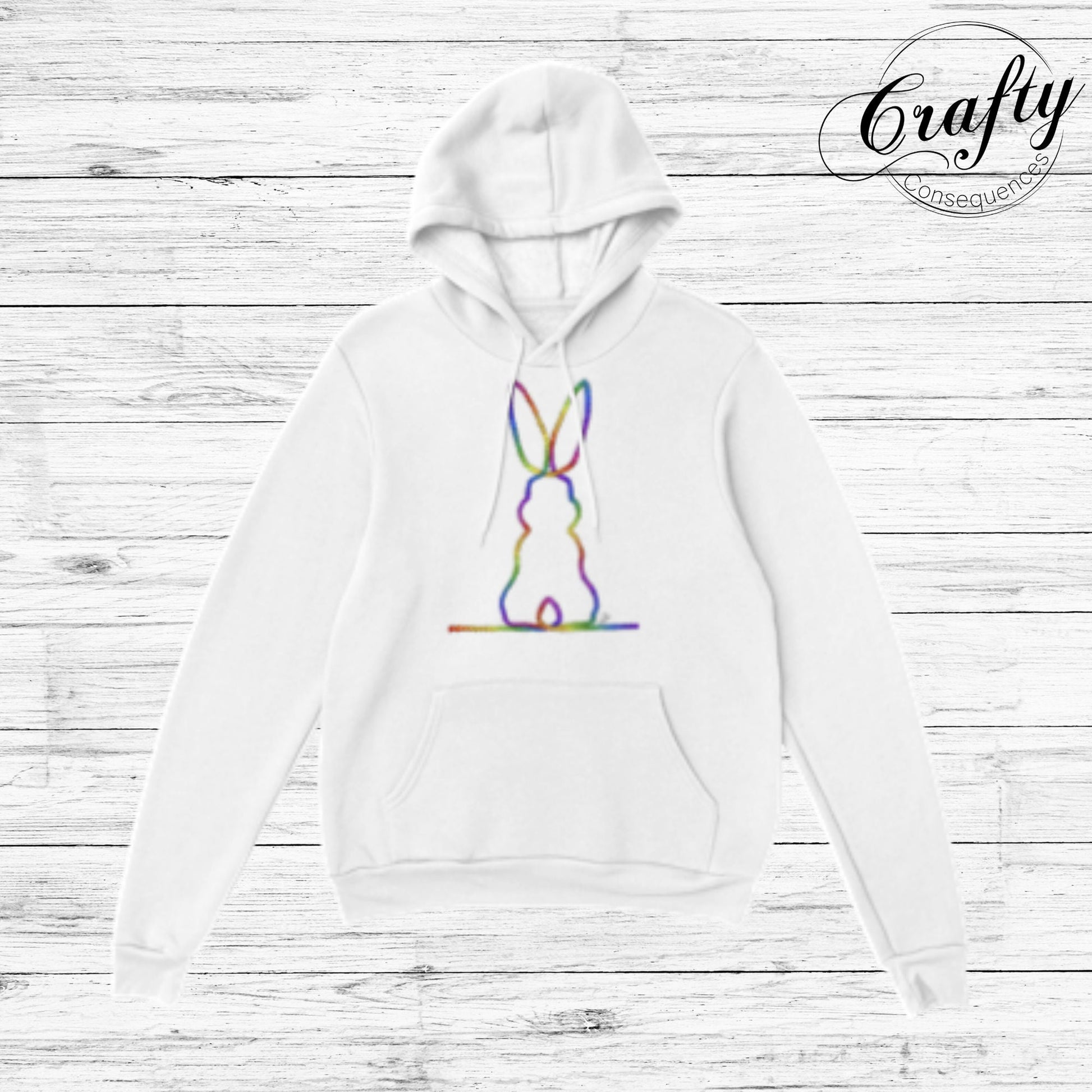 Rainbow Subtle Bunny v2 Classic Unisex Pullover Hoodie