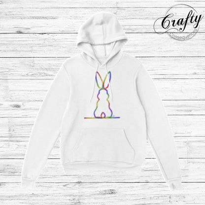 Rainbow Subtle Bunny v2 Classic Unisex Pullover Hoodie