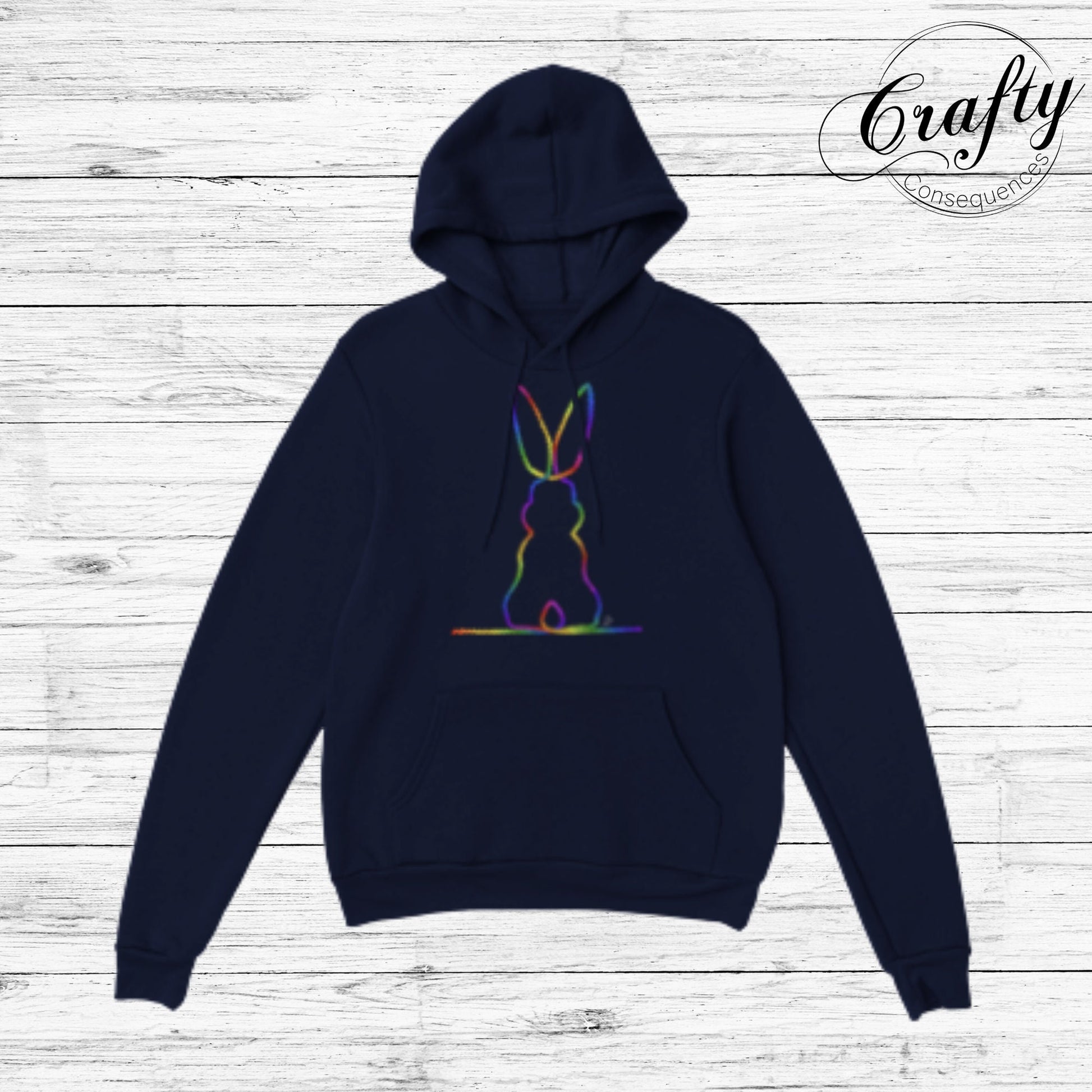 Rainbow Subtle Bunny v2 Classic Unisex Pullover Hoodie