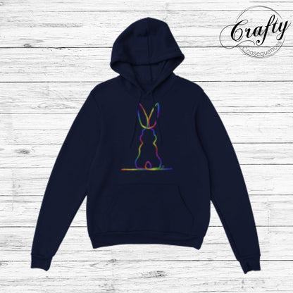 Rainbow Subtle Bunny v2 Classic Unisex Pullover Hoodie