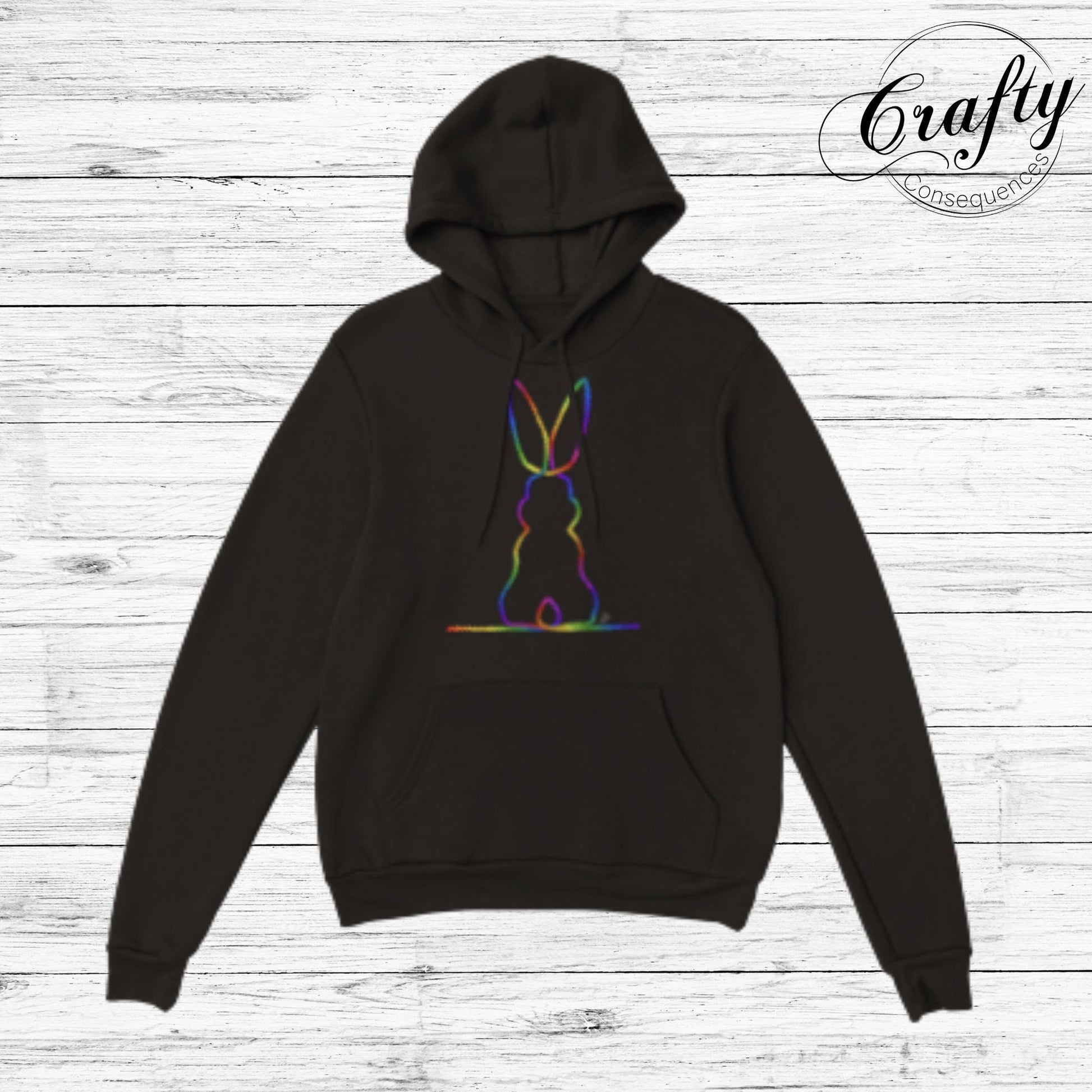 Rainbow Subtle Bunny v2 Classic Unisex Pullover Hoodie