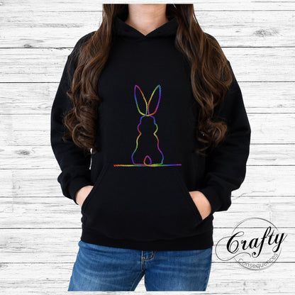 Rainbow Subtle Bunny v2 Classic Unisex Pullover Hoodie
