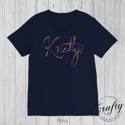 Rainbow Knotty Rope Premium Unisex V-Neck T-shirt