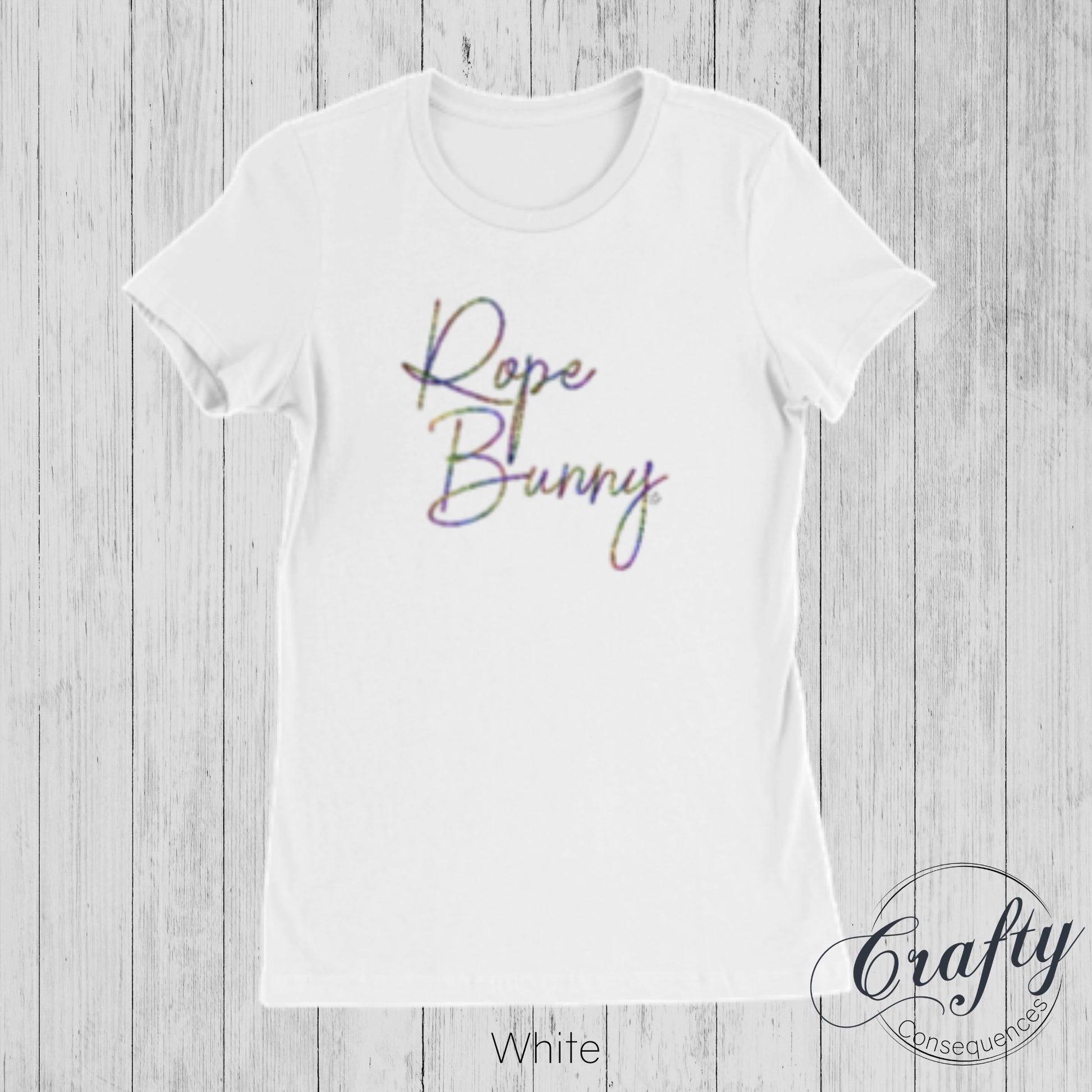 Rainbow Rope Bunny Premium Womens Crewneck T-shirt