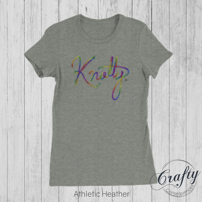Rainbow Knotty Rope Premium Womens Crewneck T-shirt