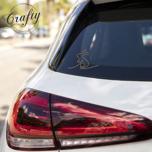 Subtle Rope Bunny Bumper Sticker Car Decal